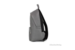 Burberry Abbeydale Branded Charcoal Grey Leather Backpack