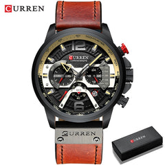 Curren Military Leather Chronograph Wristwatch