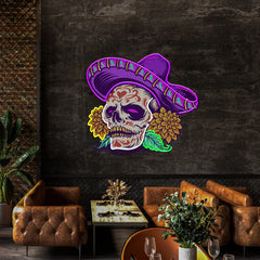 Dia DE Muertos Skull LED Sign