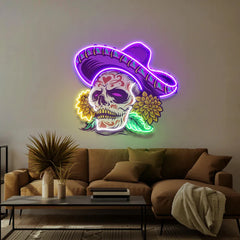 Dia DE Muertos Skull LED Sign