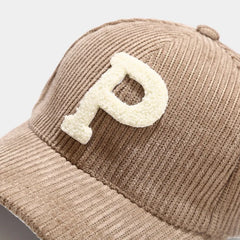 Corduroy Embossed P Logo Velcro Hat