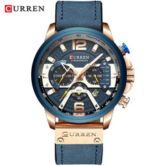 Curren Military Leather Chronograph Wristwatch