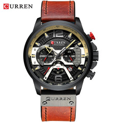 Curren Military Leather Chronograph Wristwatch