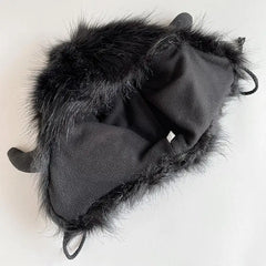 Bison Earflap Hat with Horns