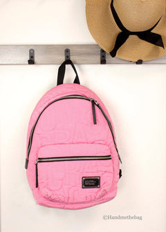 Marc Jacobs Medium Candy Pink Monogram Quilted Puffy Backpack