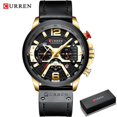 Curren Military Leather Chronograph Wristwatch