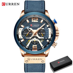 Curren Military Leather Chronograph Wristwatch