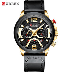 Curren Military Leather Chronograph Wristwatch