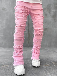 Frayed Slit Lining Pants