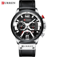 Curren Military Leather Chronograph Wristwatch